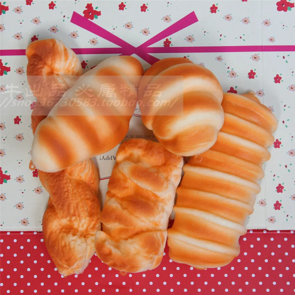 

kawaii toast bun croissant MIX soft scented squishy slow rising squeeze skids toys phone charm squishies bread
