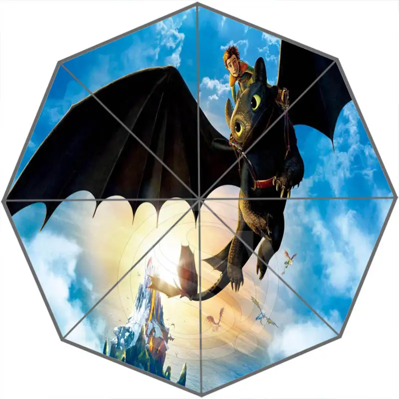 

How to Train Your Dragon Custom Personalized Portable Triple Foldable Sun and Rain Umbrella Decorative Umbrellas SQ0624-LQT5