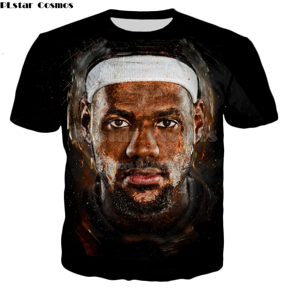 

PLstar Cosmos Drop shipping 2018 summer new Fashion Men t shirt Celebrities LeBron James Print 3D T shirt Unisex casual t shirt