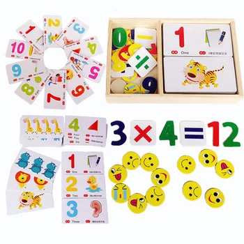 

Knowledge Learning Arithmetic Digital card For Children Early Educational Toys Math Puzzle Montessori Wooden Toys Baby Gift