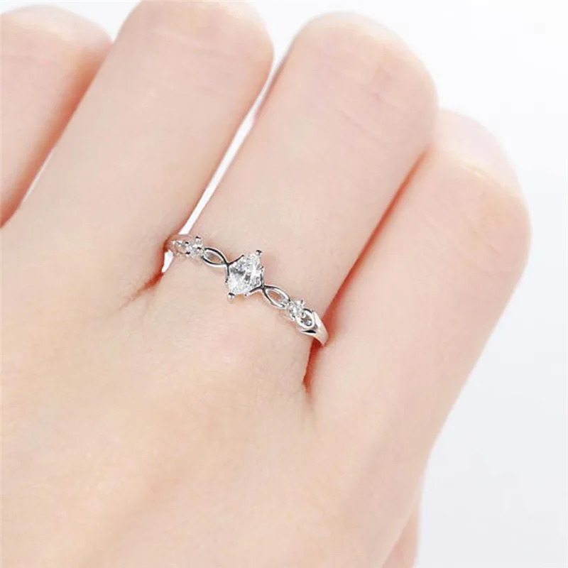 BOAKO простой кубический цирконий маленький камень тонкое кольцо Помолвочные кольца для женщин Boho модные ювелирные изделия свадебные женские подарки X7-M2