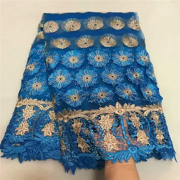 

Nigerian Lace Fabrics 2019 African Lace Fabric With stones High Quality Embroidery French tulle Lace for wedding dress df9-57