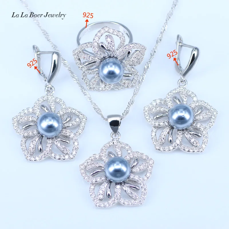 

2019 Pretty fresh Water Pearl Pendant Earrings Necklace Rings For Women 925 Sterling Silver Zircon Wedding Gifts