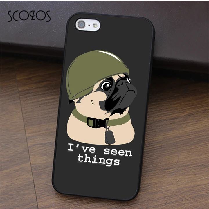 Scozos Мопс войны я видел вещи мода чехол для телефона IPhone X 4 4S 5 5S se 5C 6 6S 7 8 и плюс # ca353 |
