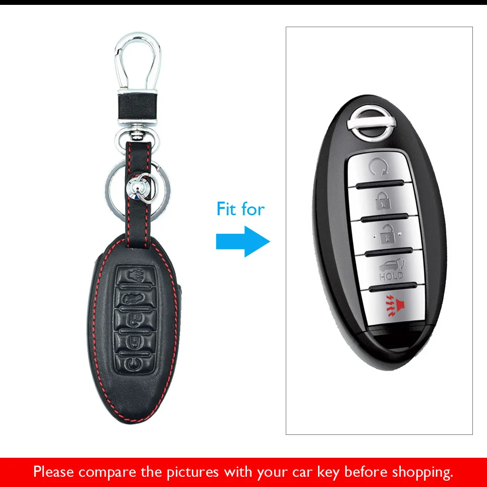 Кожаный чехол для ключей автомобиля для Nissan Murano- Altima Maxima Infiniti EX FX G37 Q60 QX50 QX70 5 кнопок дистанционного брелка