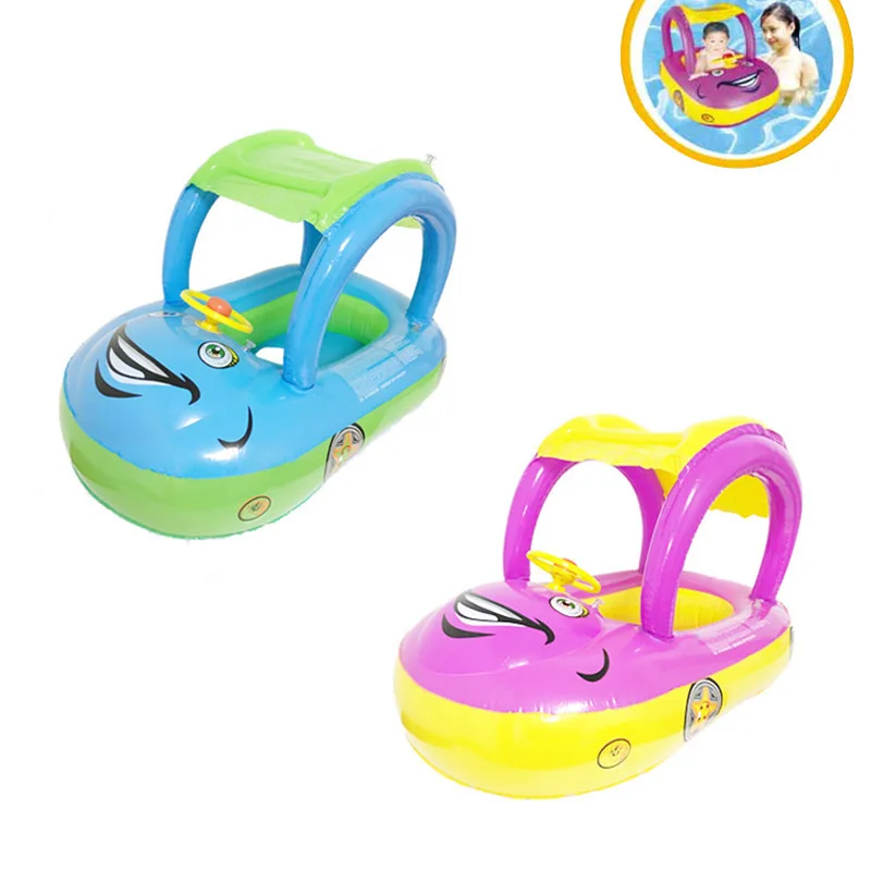 

Inflatable Baby Toddler Float Seat Boat Tube Ring Car Sun shade Water Swim Swimming Pool Cartoon Portable Seats B2C Shop