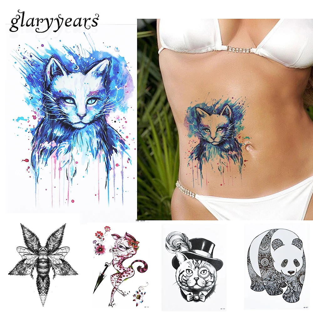 Тату наклейка Женская временная водостойкая голубая 1 шт.|tattoo starter kits cheap|tattoo print t