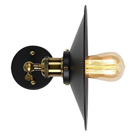 

Modern Wall Lamp Vintage Industrial Loft Metal Black Rustic Scone wall lighting fixtures Without Bulb (diameter 22cm)
