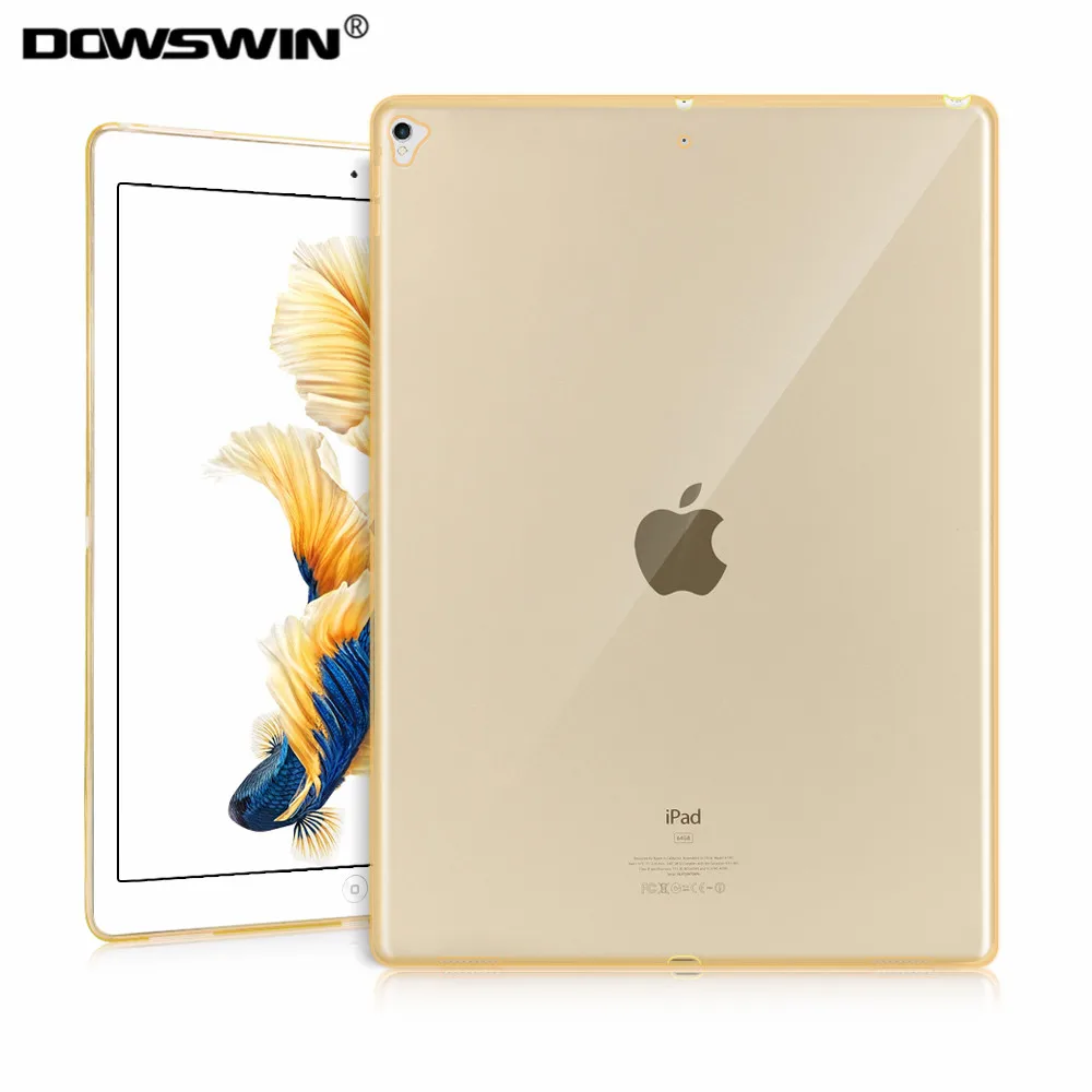 DOWSWIN чехол для iPad Pro 12,9 чехол мягкий, с бесцветным прозрачным и TPU Защитный чехол для iPad Pro 12,9 дюйма чехол - Цвет: gold