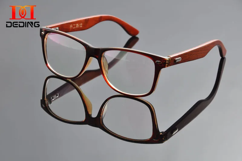 

Deding 2015 TR90 Men Glasses Frame Wood temple Women Computer Prescription Lens Oversized Frame Eyeglasses Anteojos DD0965