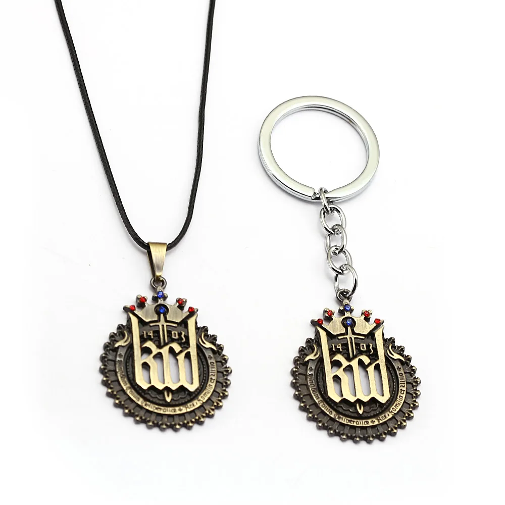

Game Jewelry Cryatal Crown Necklace Keychain Around Heaven Save Kingdom Come Deliverance Gems Key Chain Rope Chain Necklace
