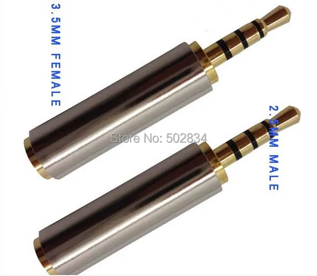 50pcs 3.5mm Female to 2.5mm Male 4 Pole Mobile Phone