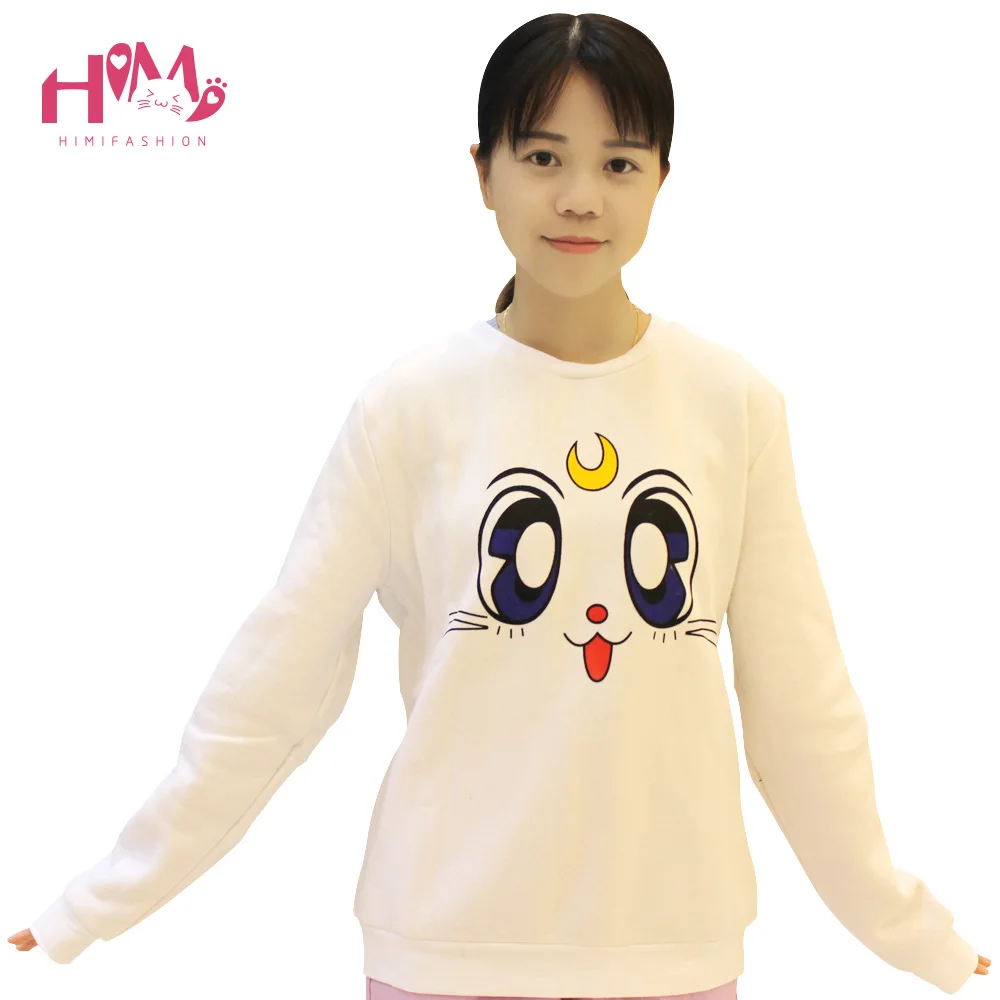 Anime Jepang Sailor Moon Hooded Tops Lucu Musim Dingin Hoodies