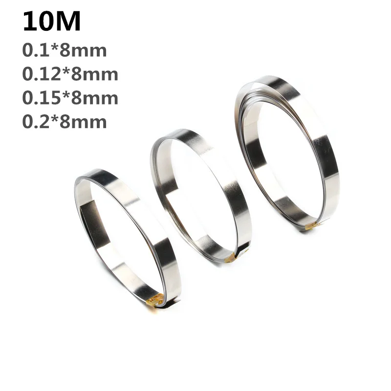 

10M 8mm x 0.1/0.12/0.15 Pure Nickel Strip Tape For Li 18650 Battery Spot Welding Compatible For Spot Welder Machine