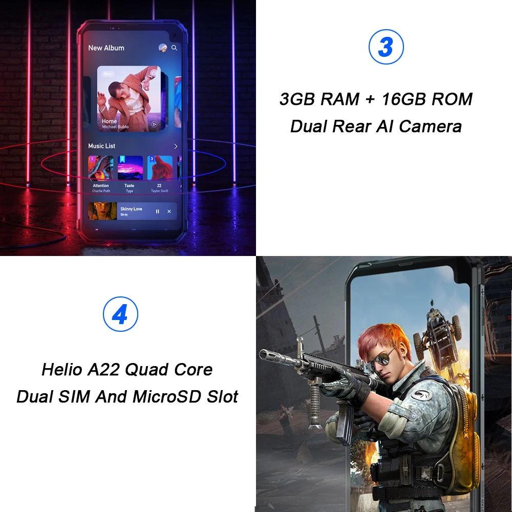 Смартфон Blackview BV6100 защищенный 6 88 дюйма 3 + 16 ГБ Android 9 0 IP68 5580 мАч|Смартфоны| |