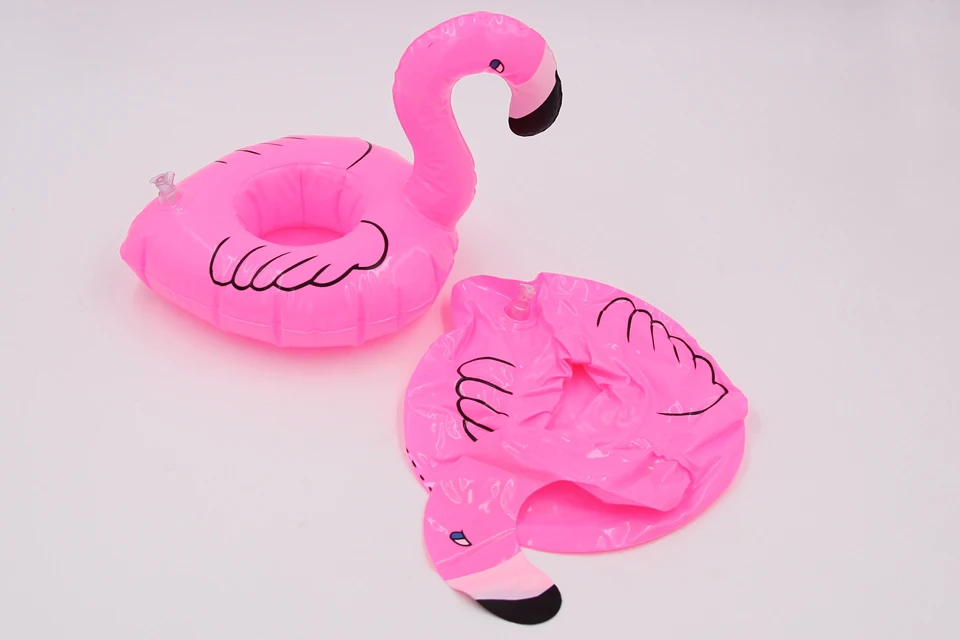 10PCS Mini Flamingo Floating Inflatable Drink Can Cell Phone Holder Stand Pool Swimming Bath Party Kids Float Toys (3)