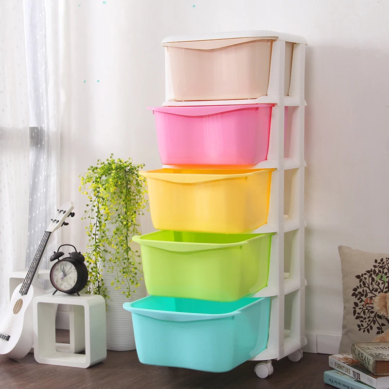

Colorful cupboard 5 drawers witch wheel drawer organizer Reinforced design Cutlery drawer in kitchen organizador cajones