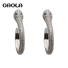 GAOLA дизайн классический серебристый цвет Прекрасный Змея кубического циркония серьги гвоздики для женщин GLE6829Y
