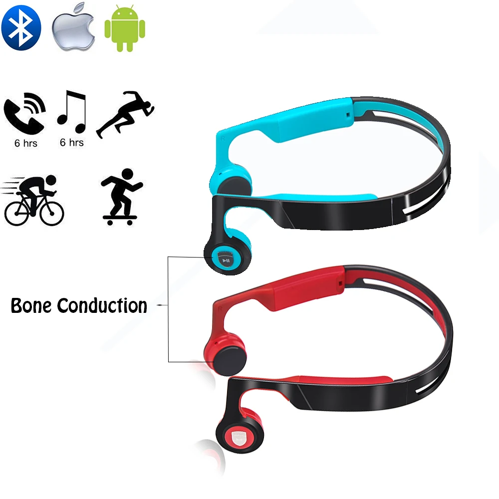 Bone Conduction Headphones Bluetooth Earphones with Mic,for Drivers