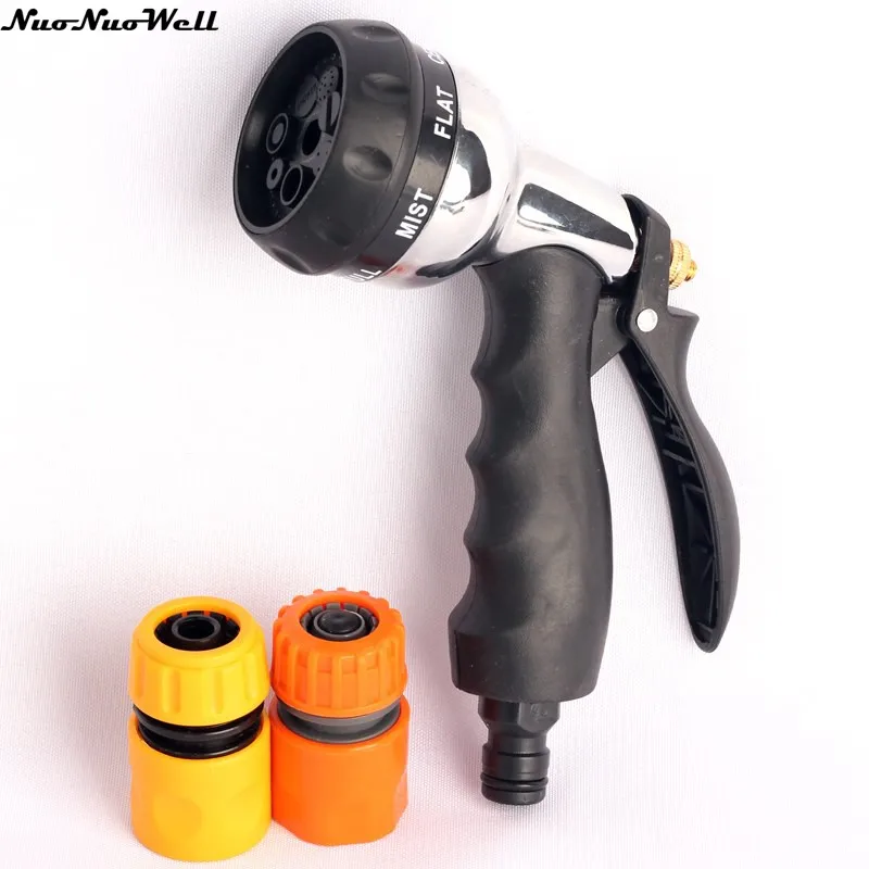 Convenience 7 Optional Nozzles Garden Water Gun Zn Alloy Multi Function