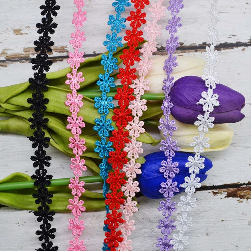 5 ярдов красочные кружева цветок для платья кружевные ленты с отделкой Вязание свадебные вышитые DIY ручной работы лоскутное шитье принадлежности ремесло