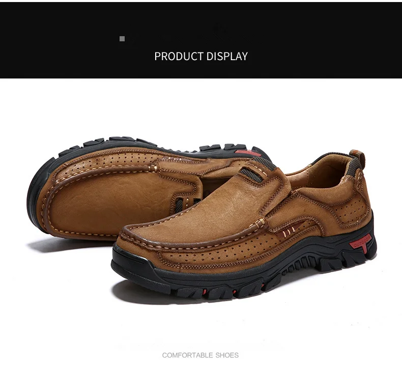 New Outdoor Hiking Shoes Breathable Sport Sneakers for Men Genuine Leather Causal Shoes Comfortable Trekking Shoes  (7)