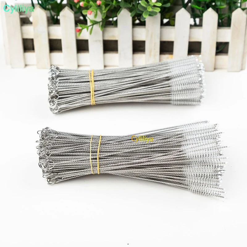 

100pcs/lot Free shipping 17.5cm straw brush Straw Cleaning Brushes Round Pipe Cleaning Wire Brush Cleaning Brushes