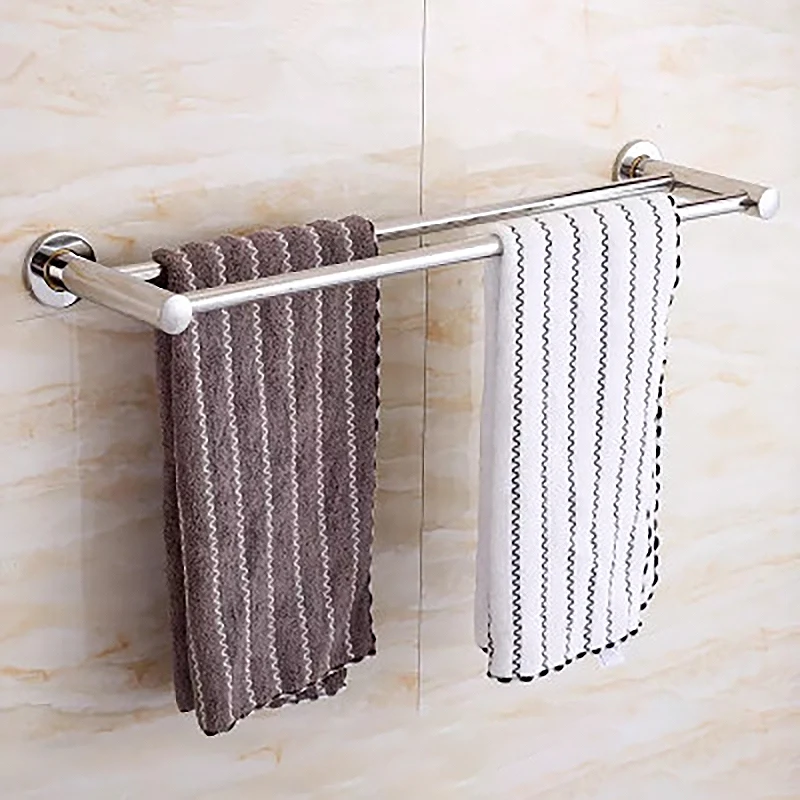 

2 Layer Bathroom Towel Wall-Mounted Towel Holder Stainless Steel Shelf Holder Bathroom Shelf Toilet Kitchen Towel Bar