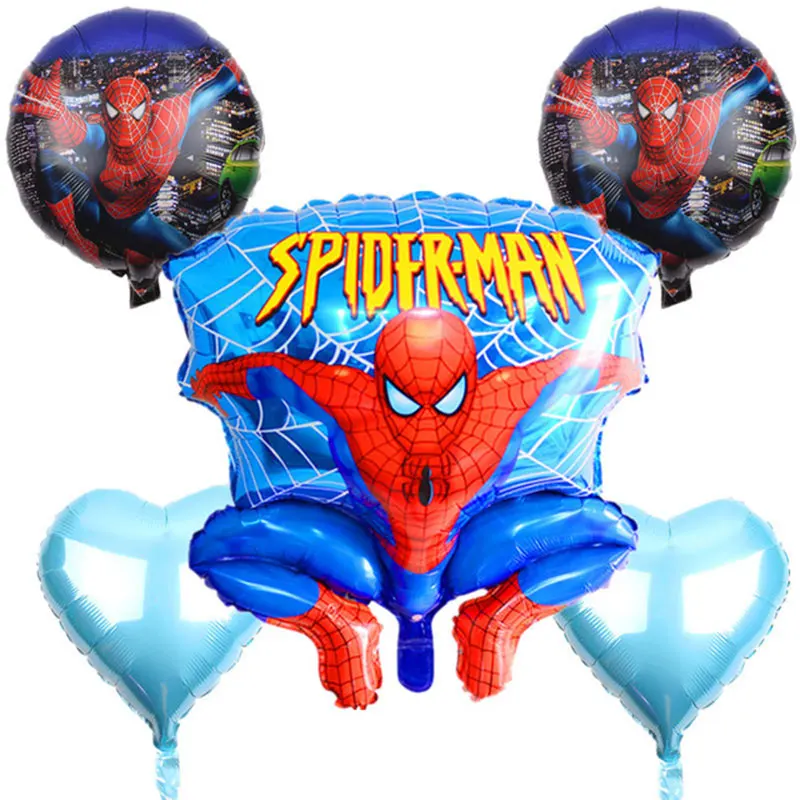 Новинка, 5 шт./лот, серия алюминиевых шаров «Человек-паук», Детские декоративные игрушки для дня рождения, самозапечатываемые - Цвет: Флуоресцентный желтый