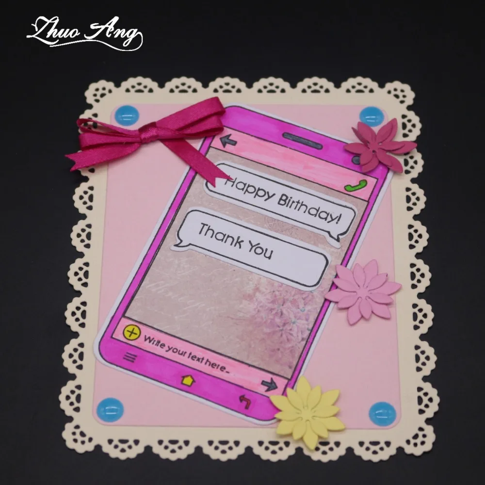 

Mobile Phone Clear Silicone Stamp/Seal and Cutting Diesfor DIY Scrapbooking/Photo Album Card Making clear stamps with dies