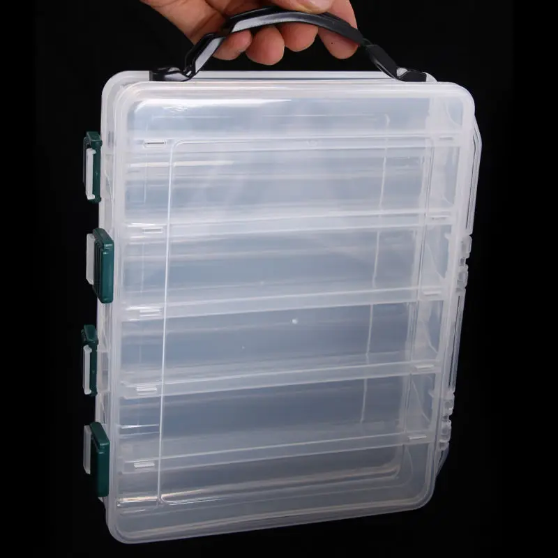 TSURINOYA пластиковая коробка для рыболовной приманки 21x17x5 см 12 отсеков двухсторонняя водонепроницаемая рыболовная снасть аксессуары рыболовная коробка
