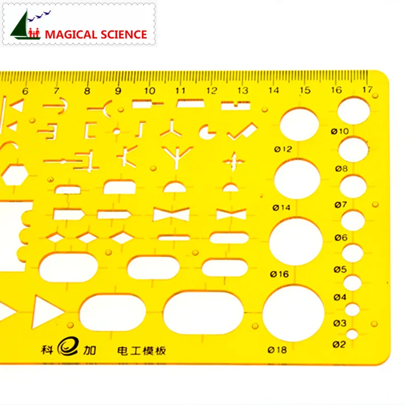 17cm plastic Electrical Drawing Ruler Students Physical Circuit design