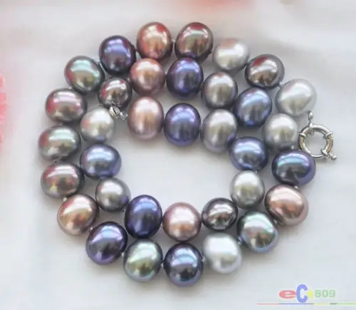 

Hot selling free shipping******HUGE 24" 16x19mm multicolor egg SOUTH SEA SHELL PEARL NECKLACE