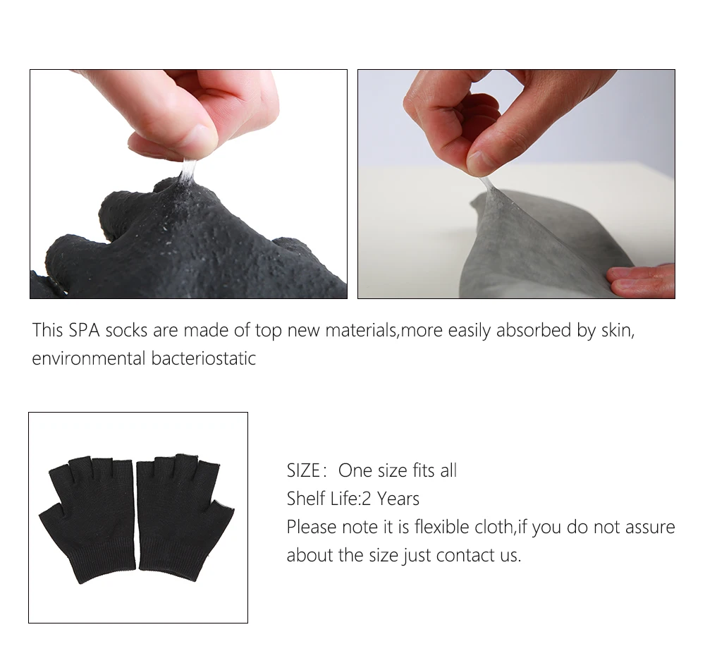 100 пар черный спа-гель увлажняющий, увлажнение половина Прихватки для мангала питательный отбеливающий ручной маска инструмент эфирные