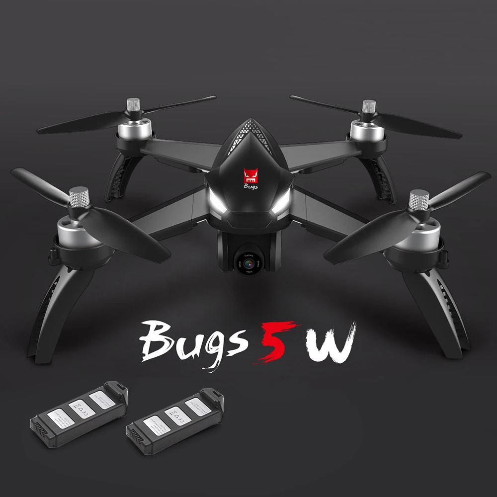 

Drone with Camera MJX Bugs 5W 1080P Wifi FPV RC Drone GPS Positioning Altitude Hold Brushless Motor Quadcopter 2 Batteries