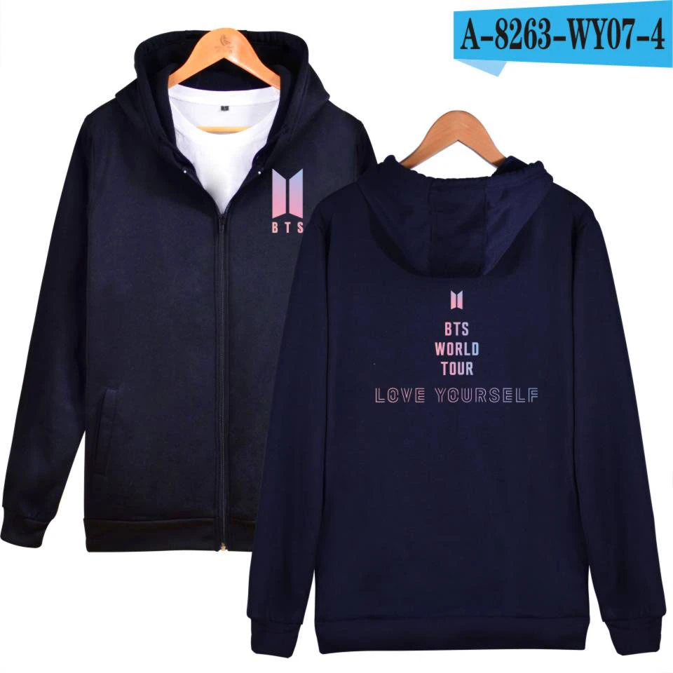 Bts zipper hoodie Clearance
