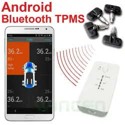 Android Bluetooth Беспроводная система мониторинга давления в шинах TPMS внутренние датчики Поддержка высокого низкого давления температуры