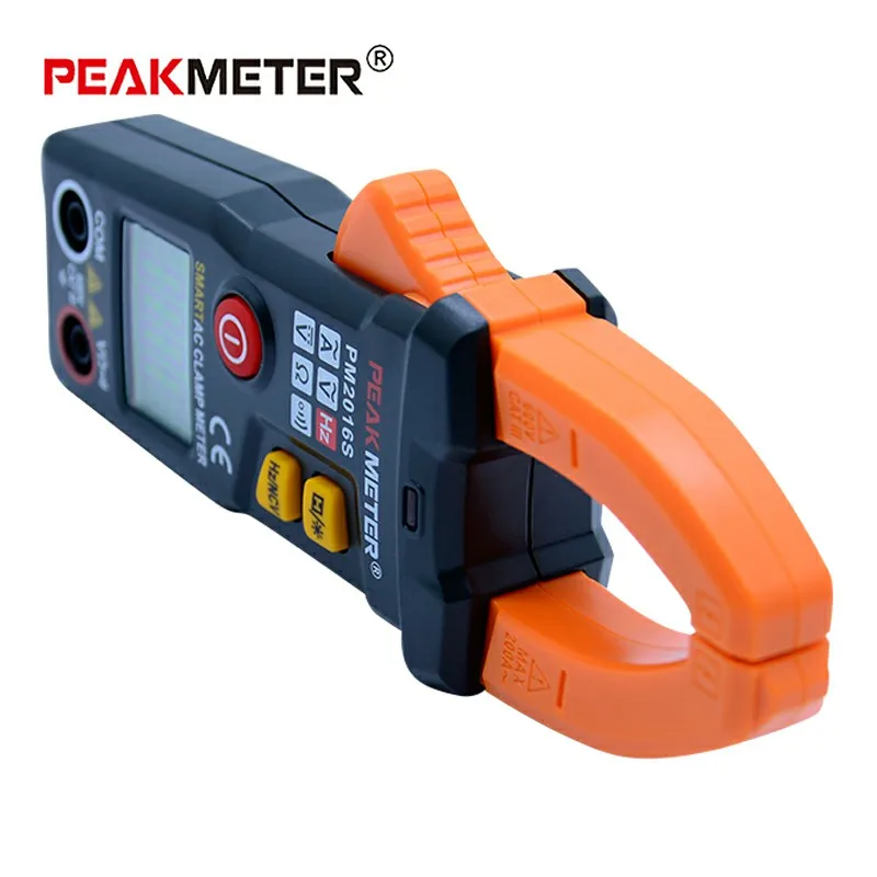 PEAKMETER PM2016S умный мини цифровой AC клещи мультиметр с сопротивлением частоты удержания данных NCV тестер