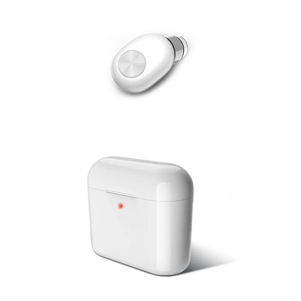 Беспроводная Bluetooth гарнитура с одним ухом зарядка футляром для хранения