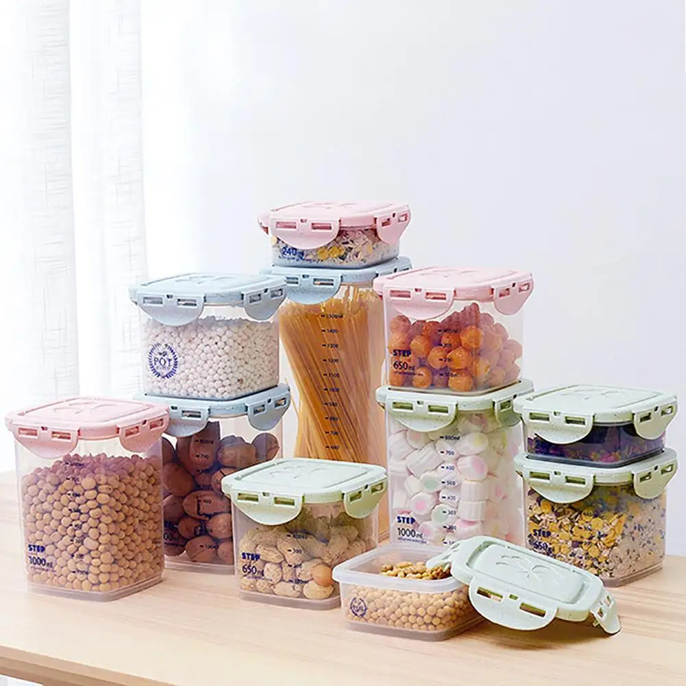 Moistureproof Kitchen Storage Box Sealing Food Preservation Plastic Fresh Pot Container Transparent Sealed Crisper Set | Дом и сад