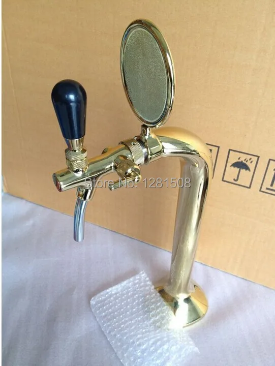 New One tap Cobra design beer tower golden brass material PVD plated beer tower with cooling