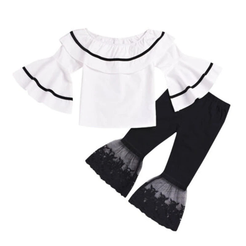 girls dress white top black bottom