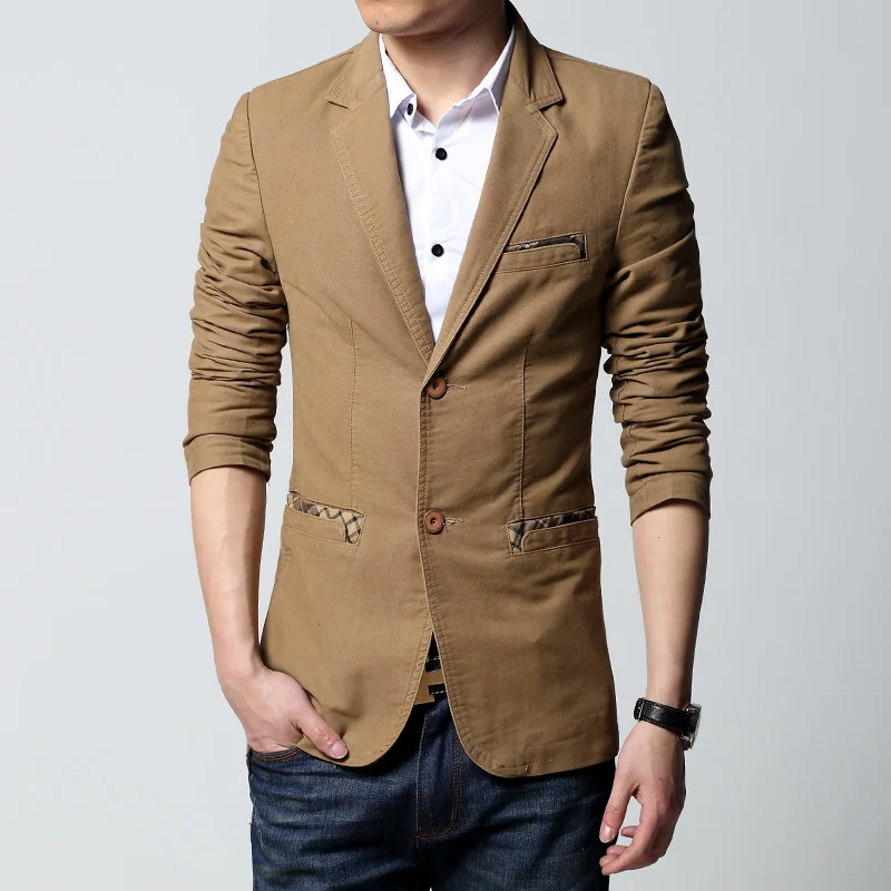 Мужской повседневный Блейзер и куртка новая корейская мода стиль черный хаки коричневый slim fit Горячая Распродажа Мужское пальто плюс размер большой 6XL Прямая поставка