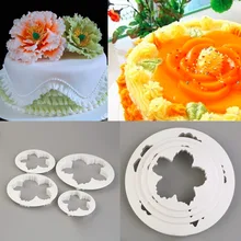 Hot Search 4Pcs Peony Petal Mold Cutter Flowers Cake Gum Paste Decorating Moulds DIY