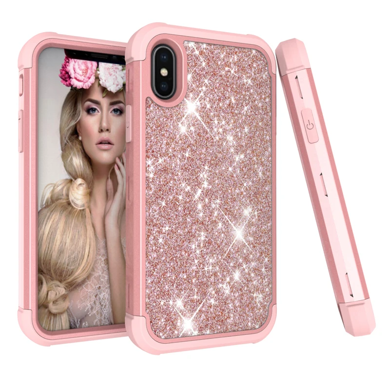 3-in-1 Dual Layer PC+Silicone Shock Resistant Mobile Phone Cases for iPhone X Contrast color & Lifted Bezel Design | Мобильные