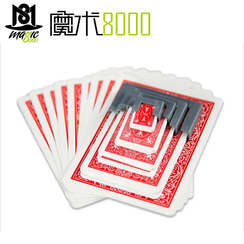 Funny Shrinking Cards Magic Tricks Big To Small Playing Card Training Set For Party Stage Performance Illusion Mentalism Props