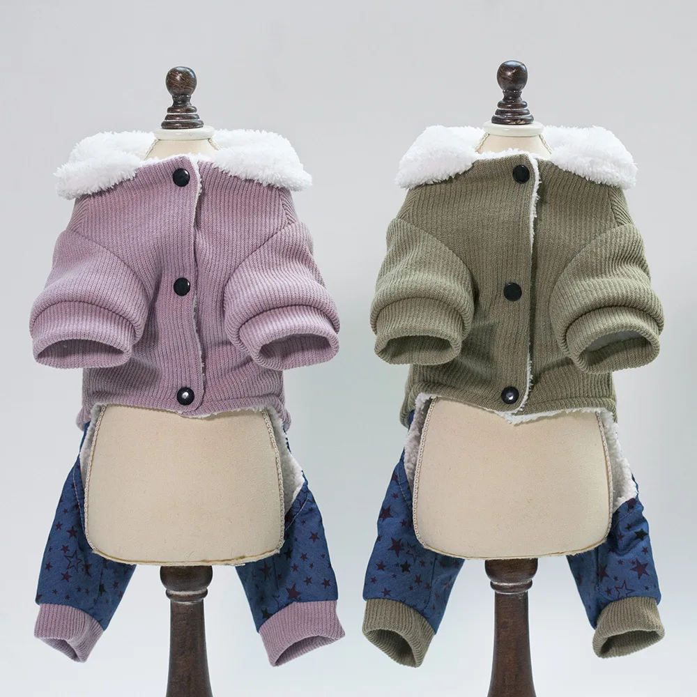 New Cotton Coat Pet Dog Clothes Winter French Bulldog Dog Clothes For Small Dogs Warm Outfit Pugs Clothing For Chihuahua Roupa