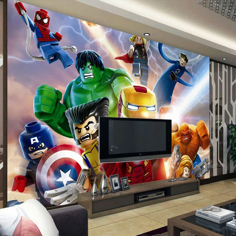 3D Avengers Mural de Dibujos Animados fondos de escritorio de papel