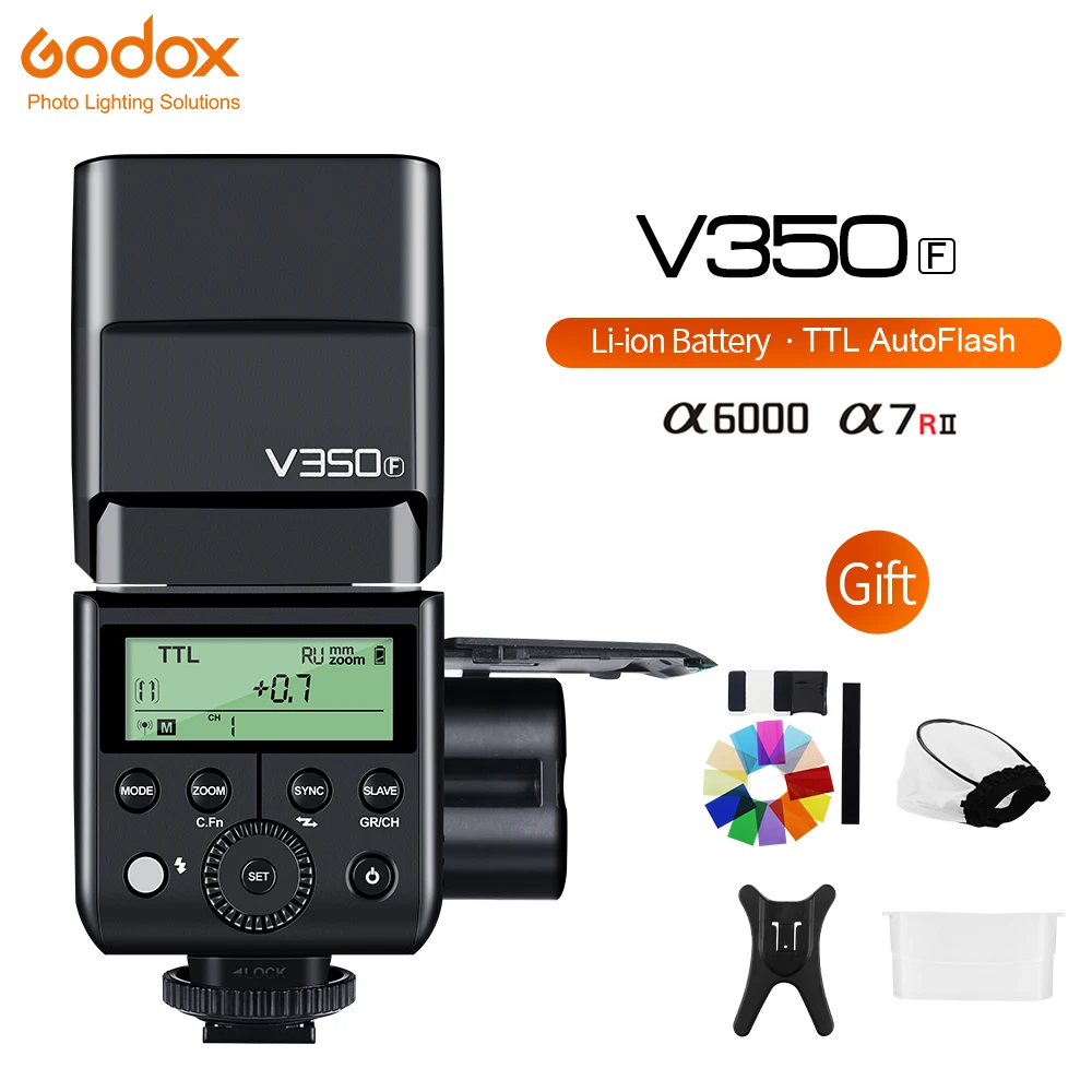 Беспроводная вспышка Godox V350F TTL 1/8000s HSS 2 4G Вспышка Speedlite Master Slave для камеры FULIFILM GFX50S X