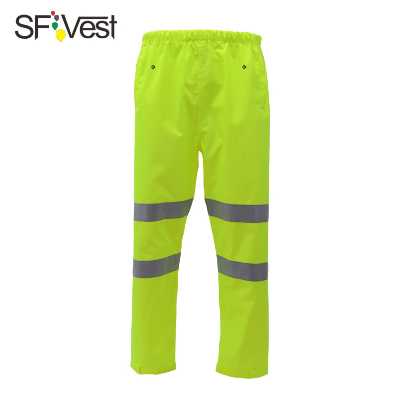 HI VIS Raincoat Pants Mens High Visibility Reflective Rain Pants Mens Working Pants Cargo Long Oxford Waterproof Riding Traffic